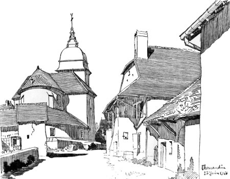 Vue Chemaudin, dessin de l'abbé Garneret