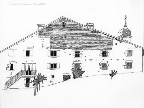 Vue de Labergement-du-Navois, dessin de l'abbé Garneret