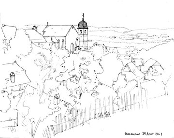 Mancenans, dessin de l'abbé Garneret