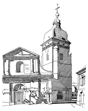 Pontarlier, dessin de l'abbé Garneret, document B. Lamblin