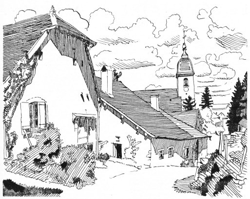 Pouilley-les-Vignes, dessin de J. Garneret