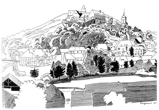 Vue de Rougemont, dessin de l'abbé Garneret