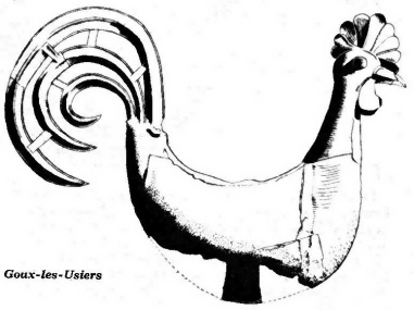 Le coq de l'église de Goux-les-Usiers avant 1960