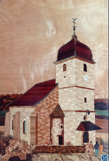 L'église des Grangettes, marquetterie de Bernard Lacombe