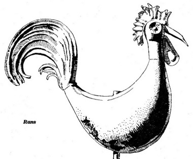 Le coq de l'église de Rans avant 1960