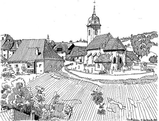 Rochejean, dessin de l'abbé J. Garneret