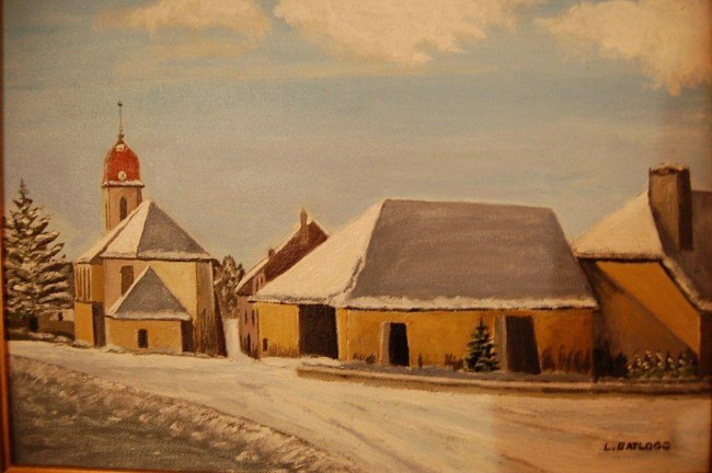 Trépot sous la neige, tableau de Louis Batlogg